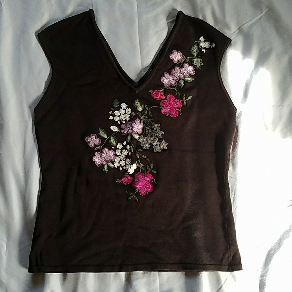 Embroidered Tank Top from The Limited