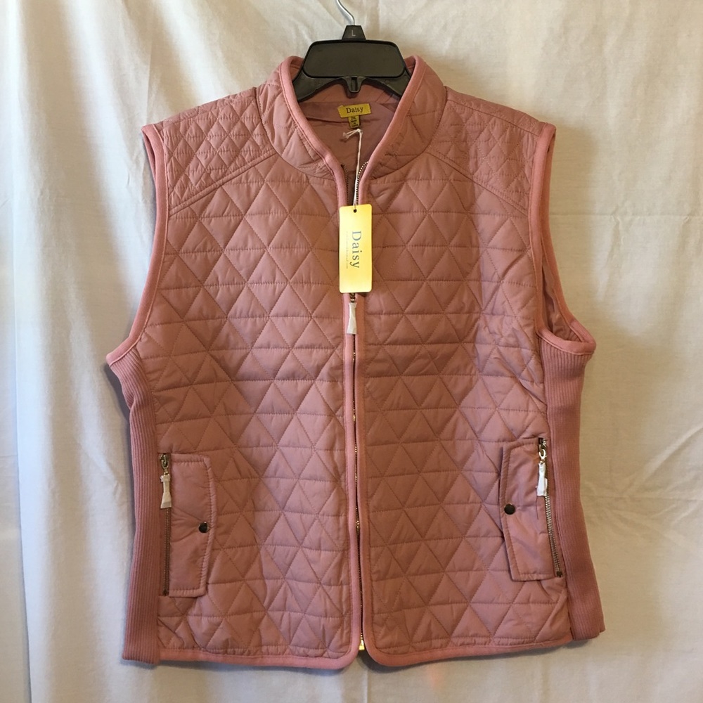 Rose Pink Quilted Vest NWT