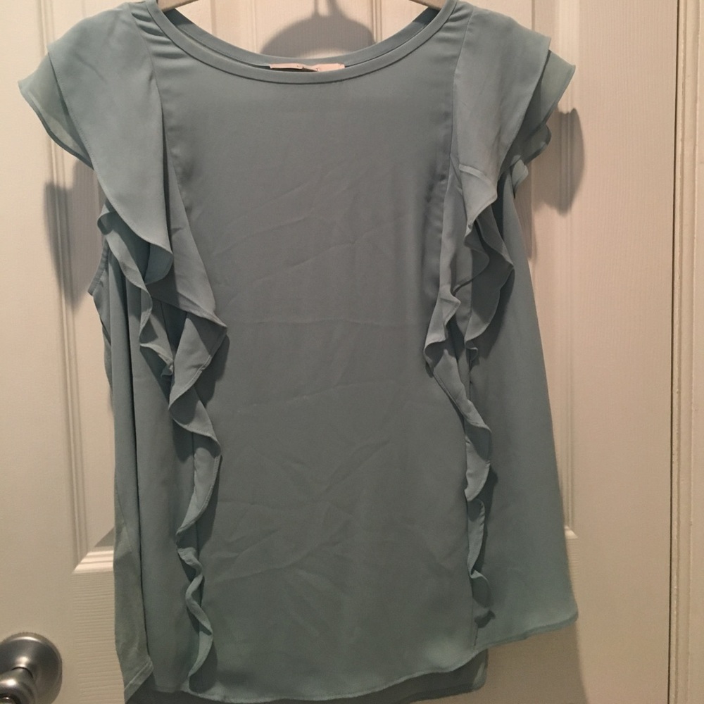 Loft seafoam flutter sleeve top