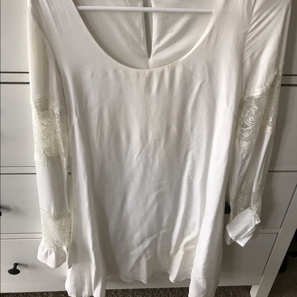 White Tobi long sleeve dress