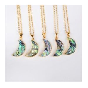 Abalone Shell Crescent Moon Necklace