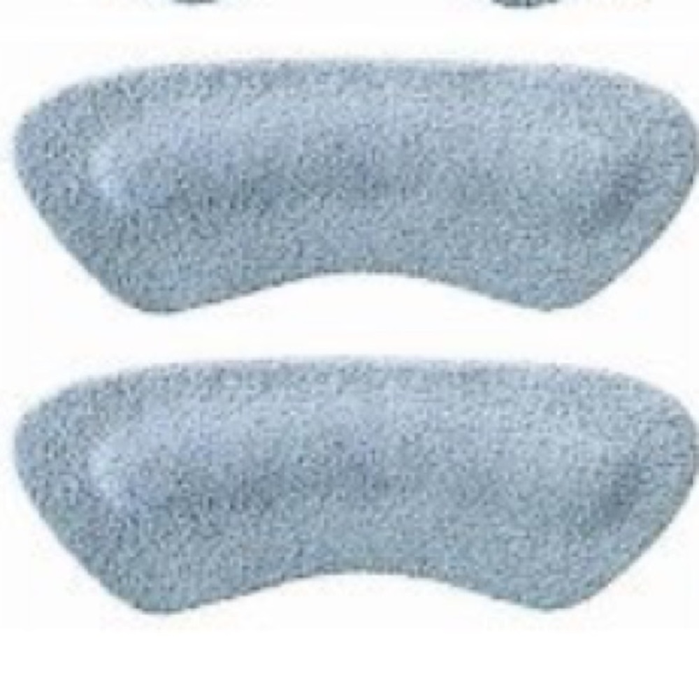 Gray leather heel grips