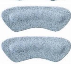 Gray leather heel grips