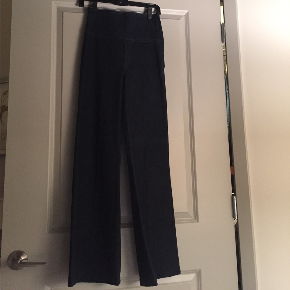 Flat Front Wide Leg Jeans