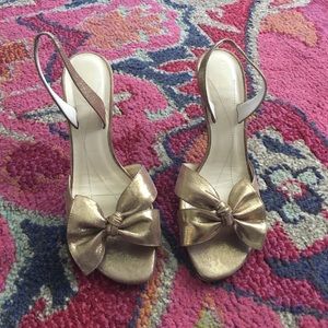 Kate Spade Gold Bow Heels