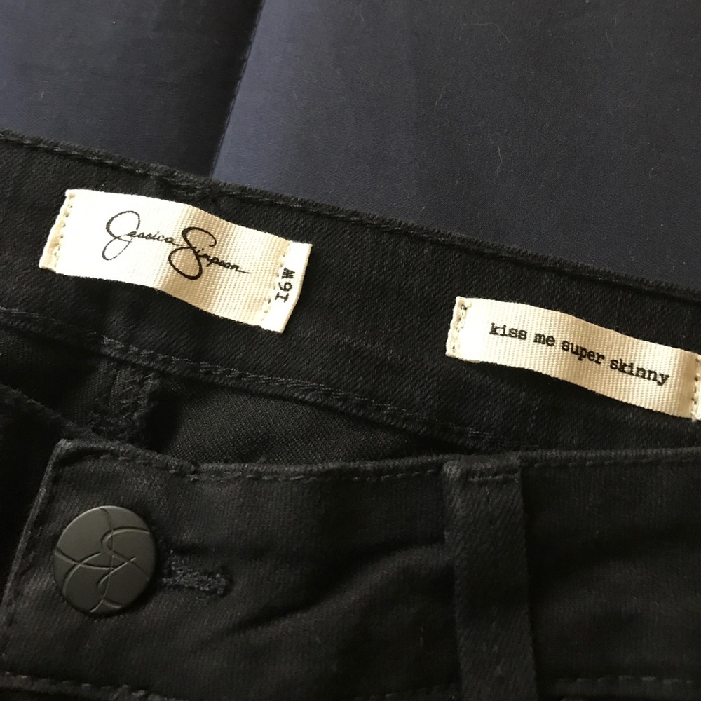Jessica Simpson black skinny jeans.