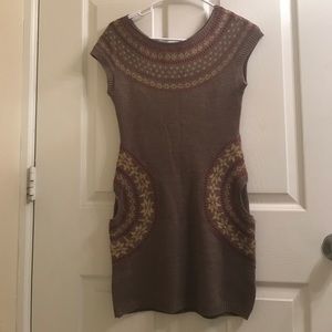 Small brown sweater dress
