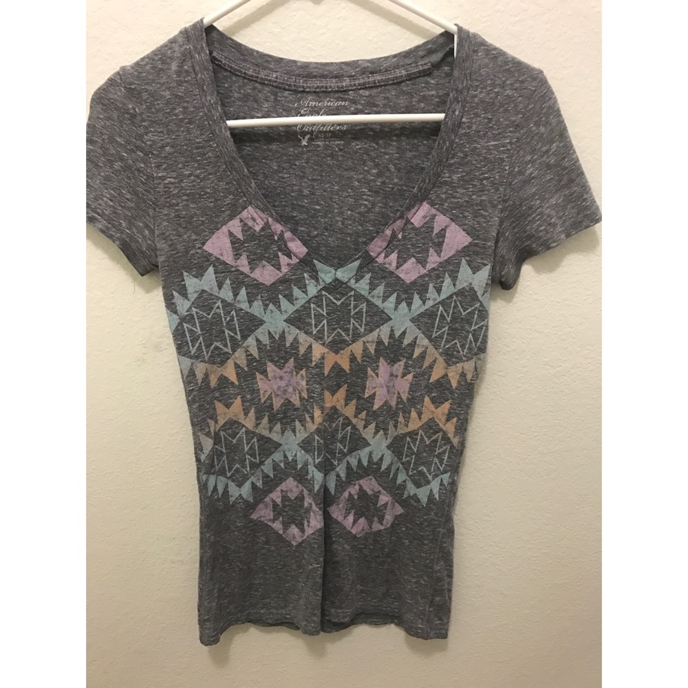 « American Eagle Aztec Print Burnout Tee »