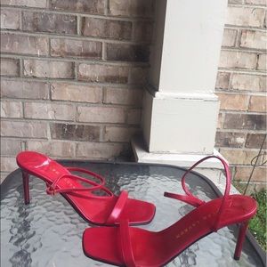 Ralph Lauren 👠 Red Ankle wrap sandals NWOT sz 6