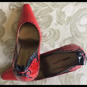 Red Patent Pumps trimmed with Black Size 10