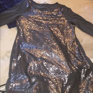 Plus size dress with sequence