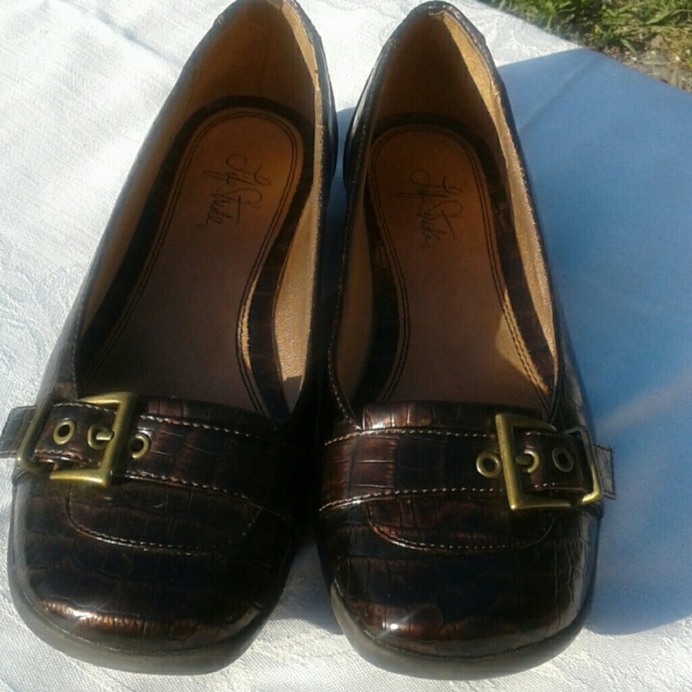 Snake skin design copper slip ons