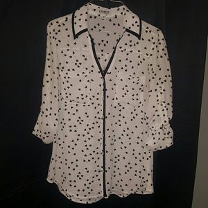 Black and white shirt with hearts