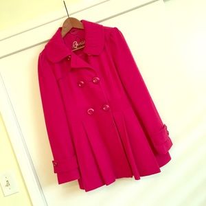 Guess lipstick pink peplum coat