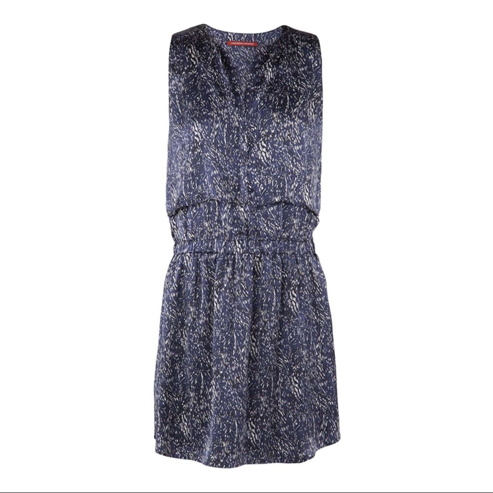 Comptoir des Cotonniers silk feather print dress