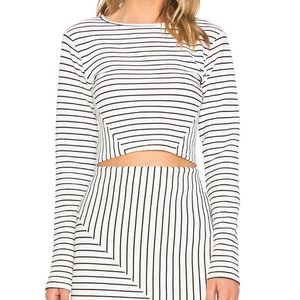 Long sleeved striped crop top