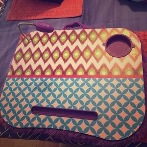 Soft pillow lap desktop with LED lights