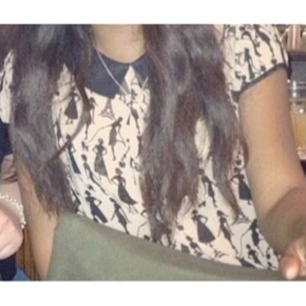 Sheer Black and Tan Short Sleeve Shirt