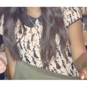 Sheer Black and Tan Short Sleeve Shirt