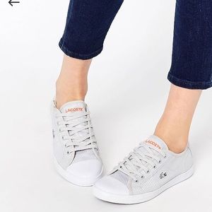 Lacoste Ziane Gray Mesh Lace up Sneakers