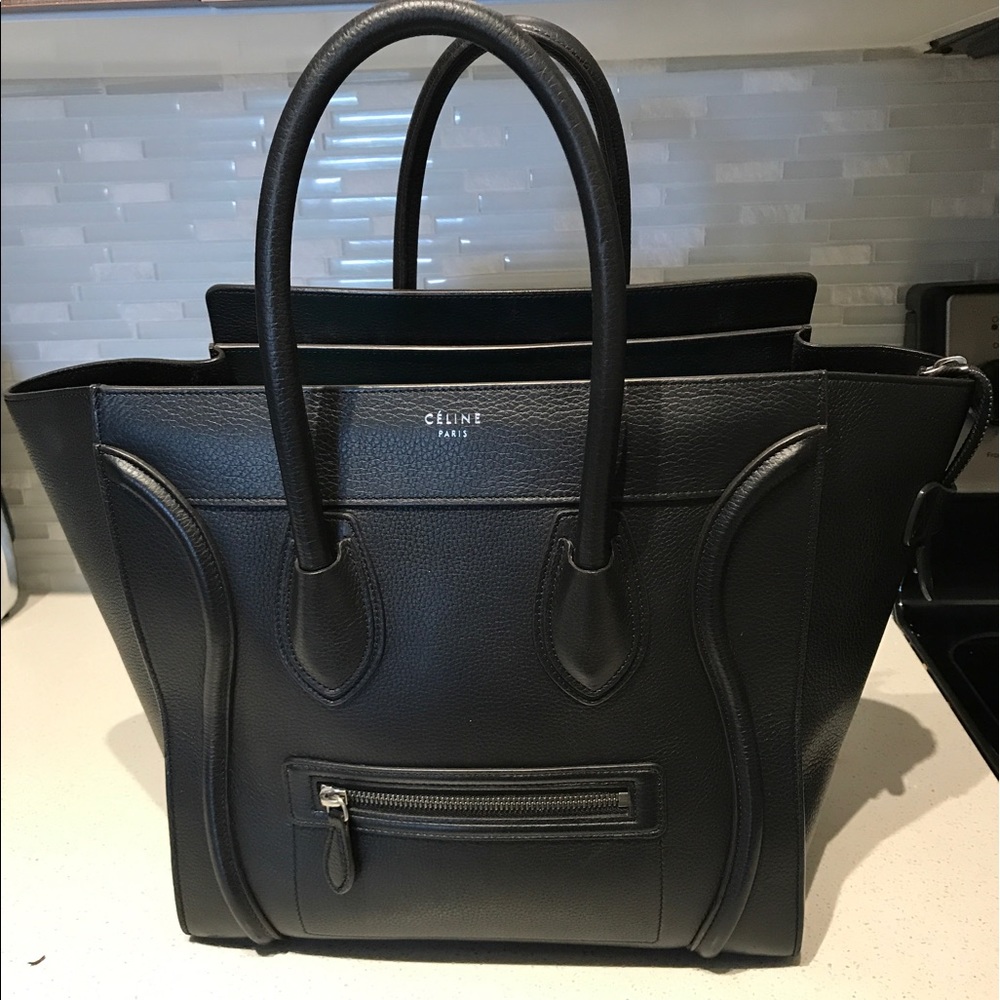 Celine Mini Luggage Pebbled Leather black