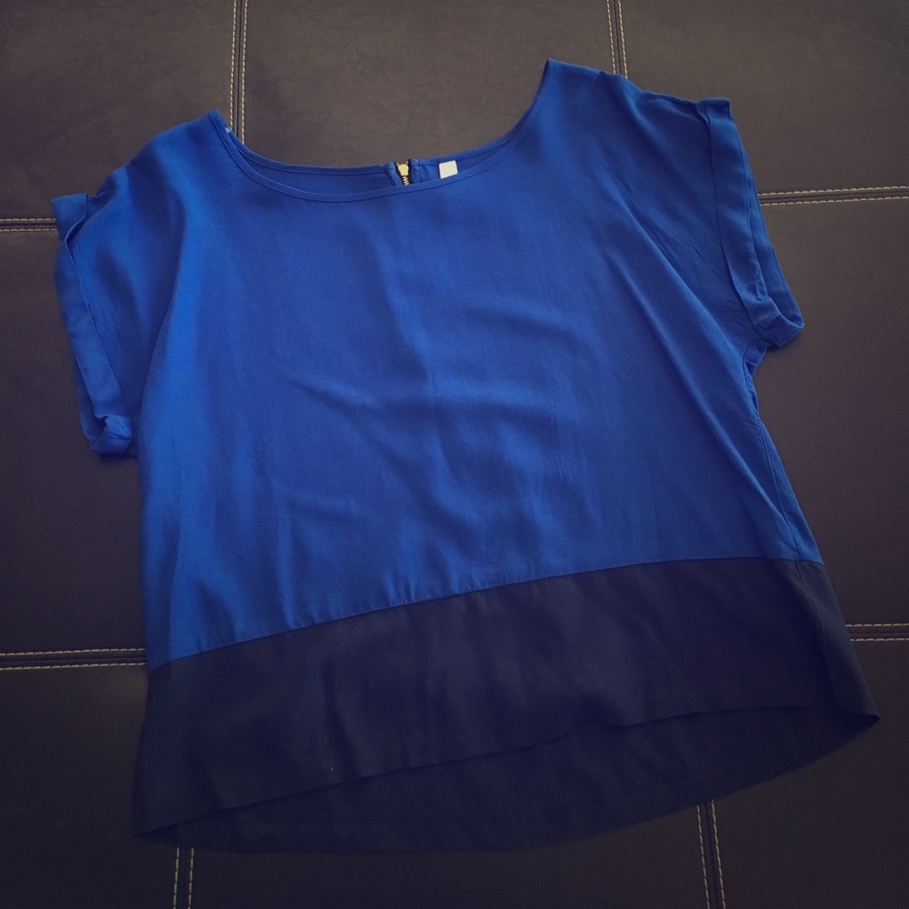 Blue Colorblock Top