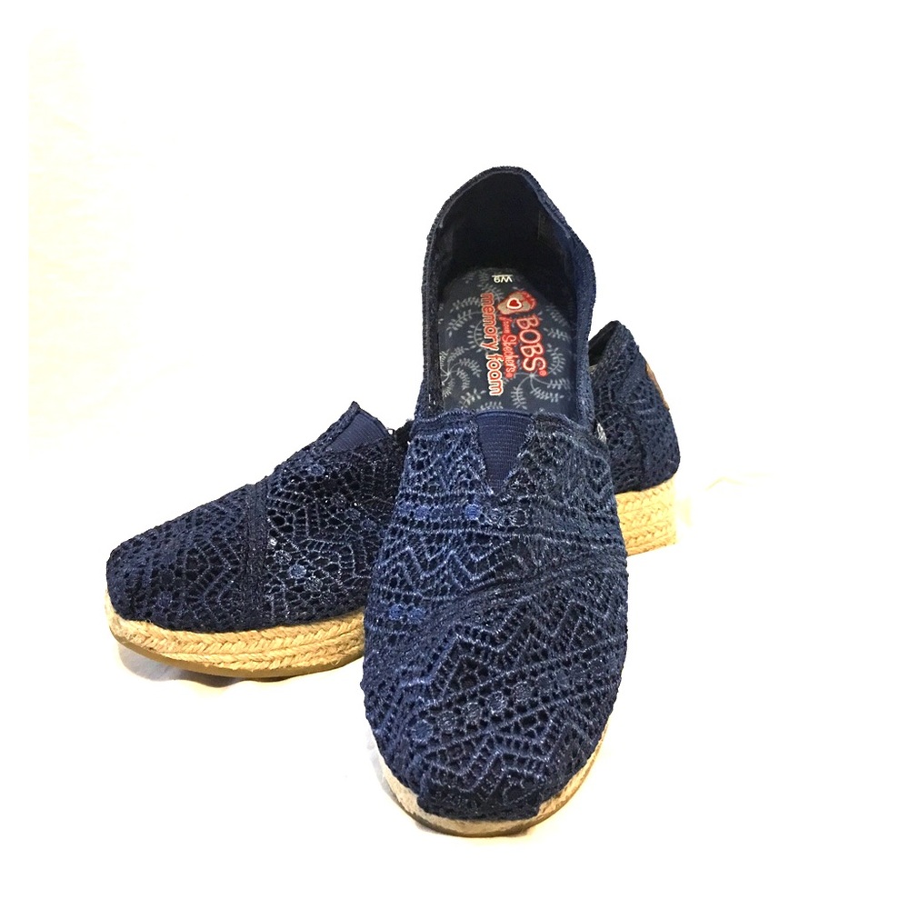 Skechers Bobs slip on Crochet Wedges