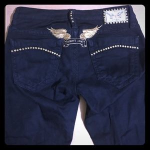 Black Robin's Jeans w| Gold studs