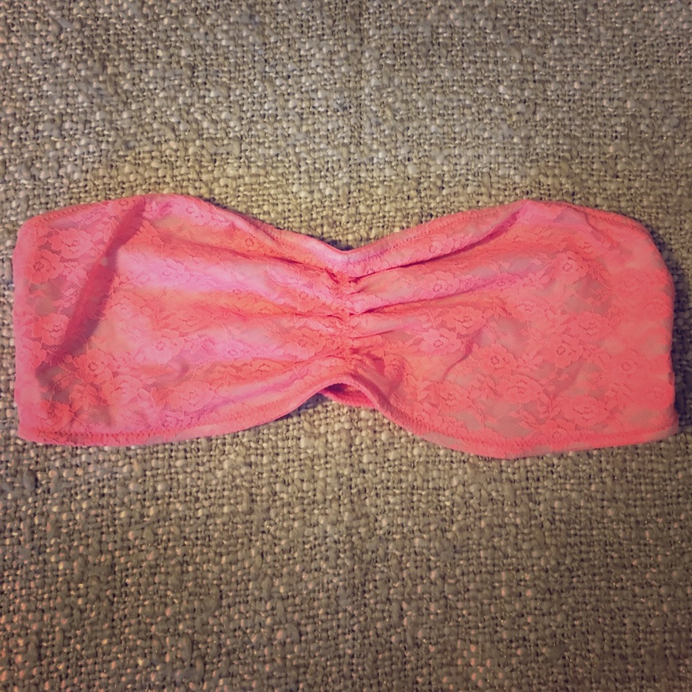 Victoria's Secret Lace Bandeau Bra Neon Pink 💗
