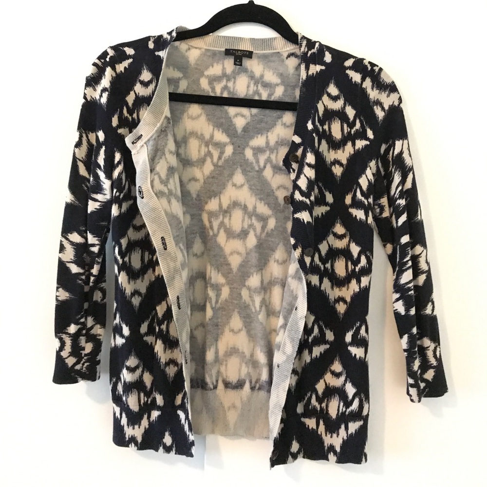 Navy Ikat Cardigan