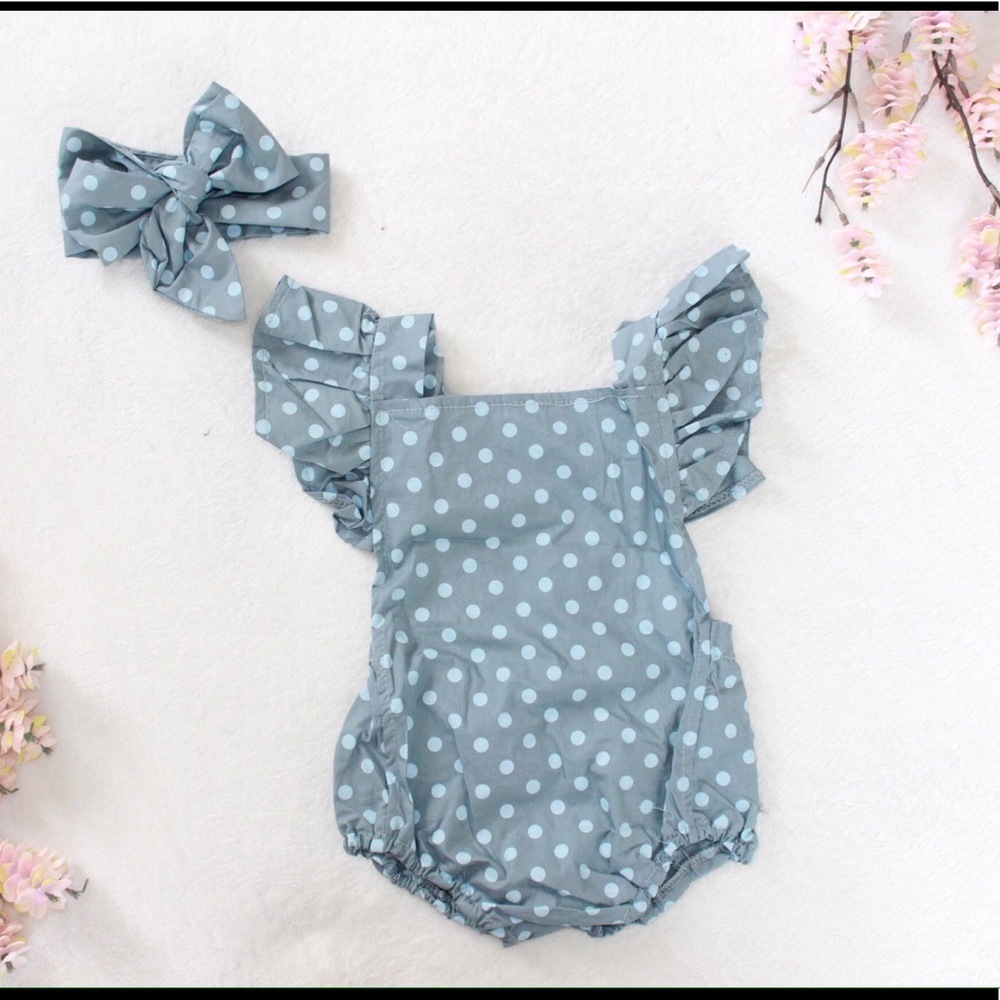 Baby girl romper & headband set