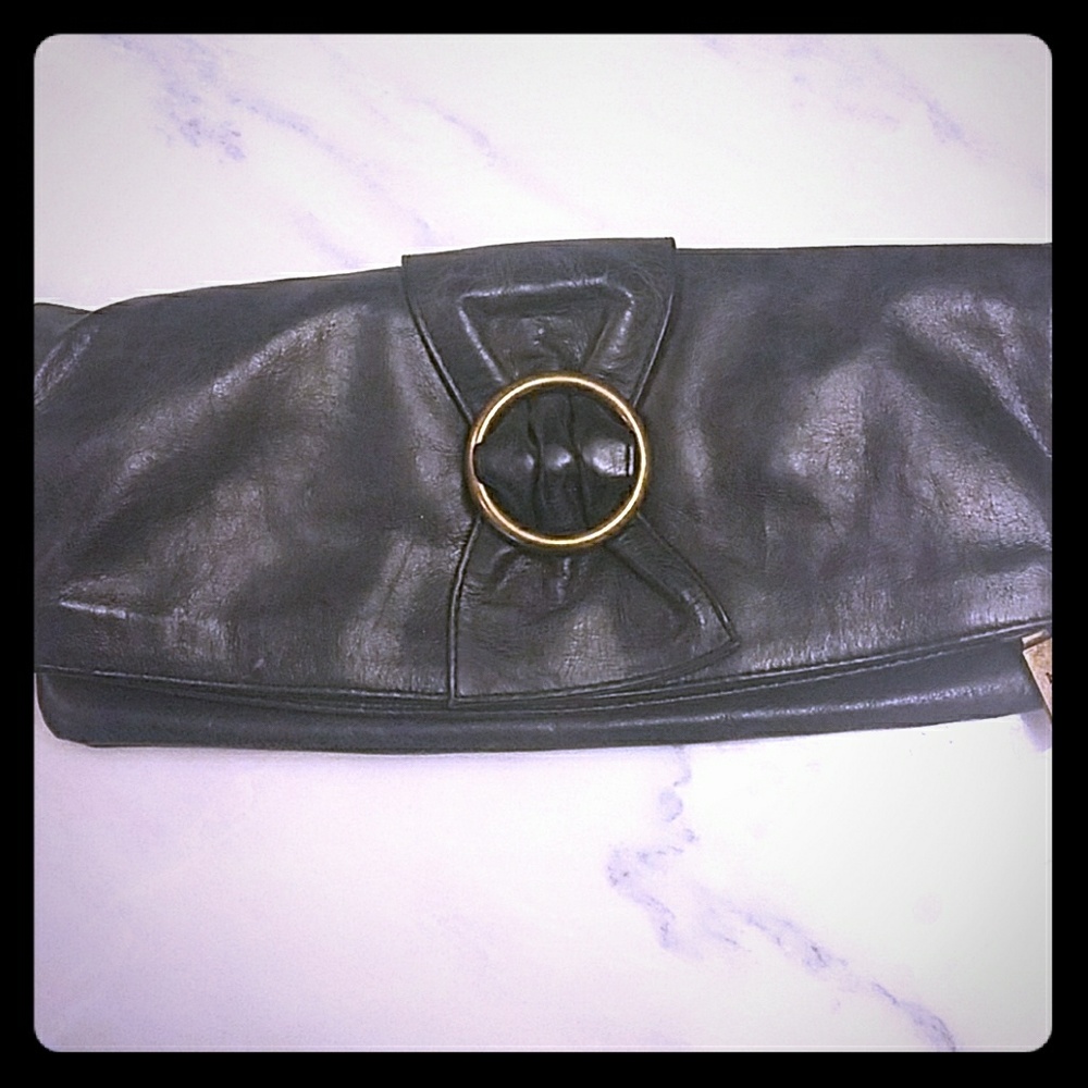 HOBO black leather clutch