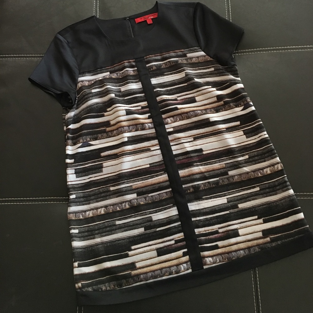 Fun Tile Print Top with Satin Trim