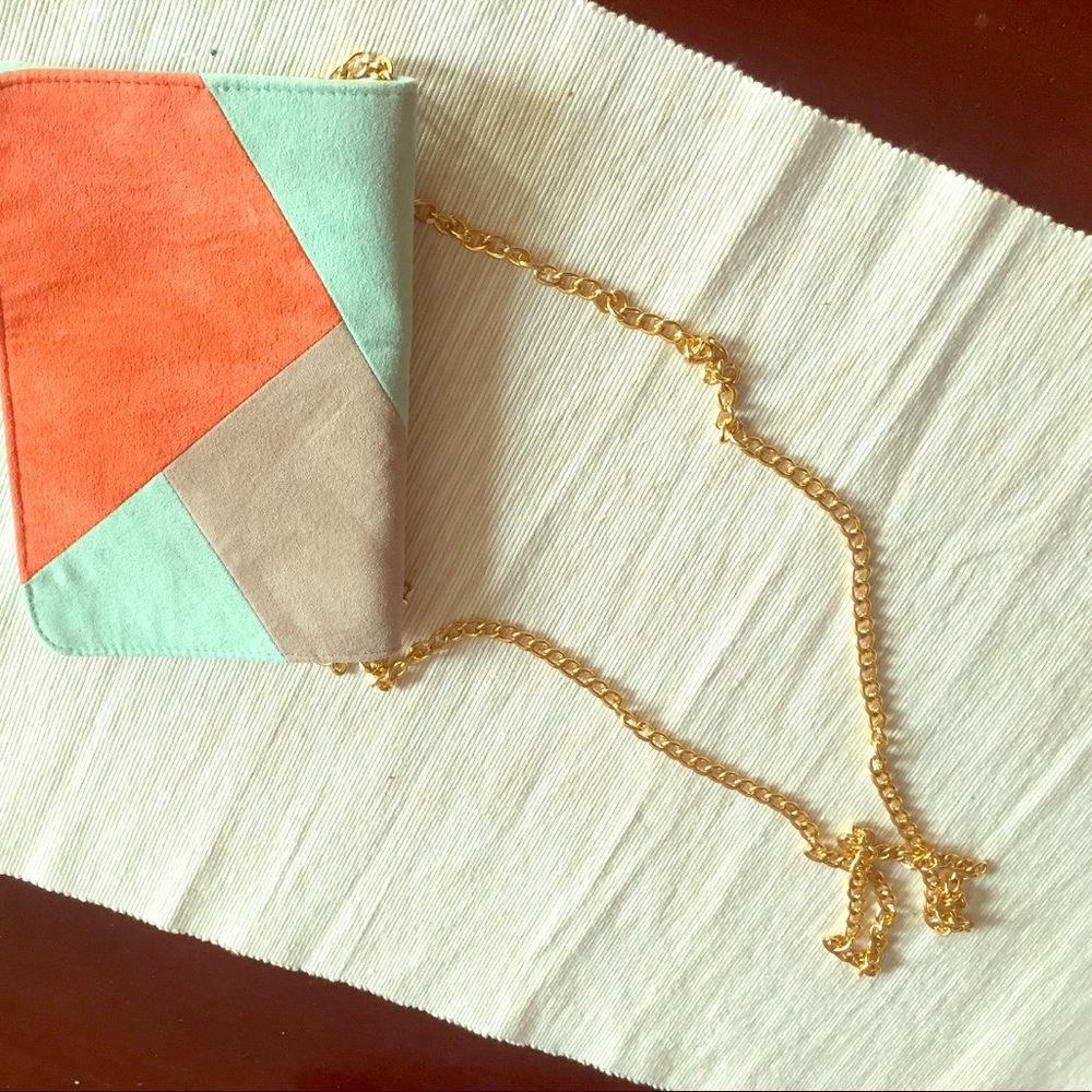 Small 6x4 inch fold over clutch with strap