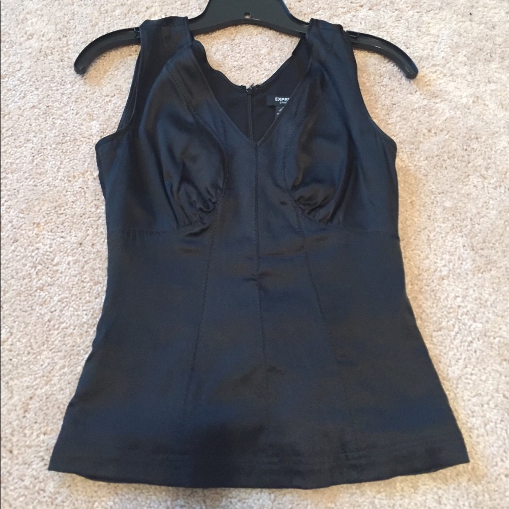 VGUC Express size 2 black silk blouse