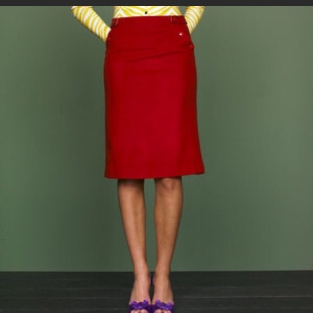 J. Crew Felted Wool Adrian Skirt RED - Picture 1 of 4