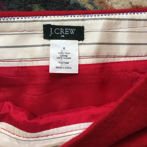J. Crew Felted Wool Adrian Skirt RED - Picture 3 of 4