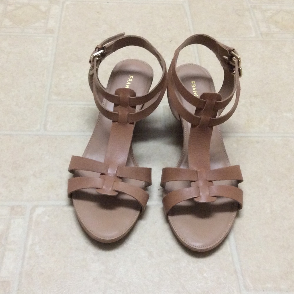 Franco Sarto brown scrappy wedges size 9.5 M