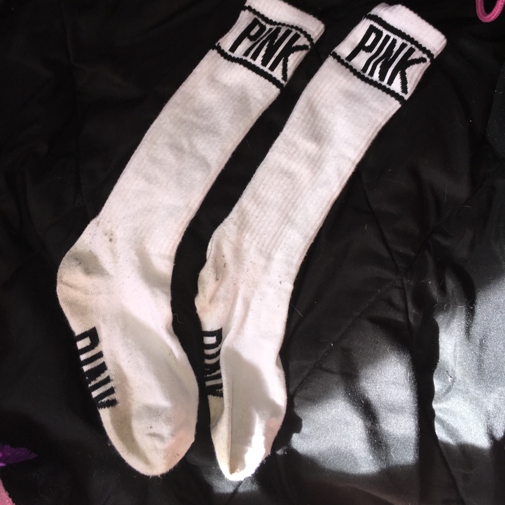 Pink long socks so confi.