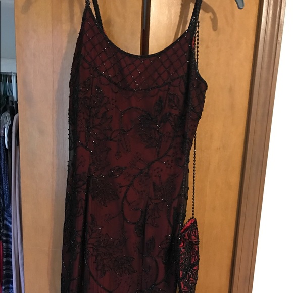 Red and black beaded dress - Picture 2 of 3
