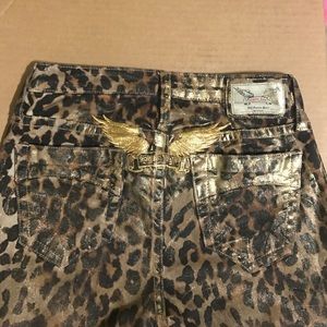 Leopard Robin's Jeans