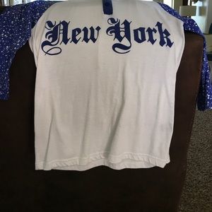 White and Blue New 3/4 sleeve shirt