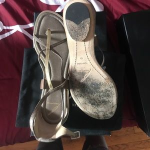 Size 10 B Brian Atwood Gold and Bronze Sandal