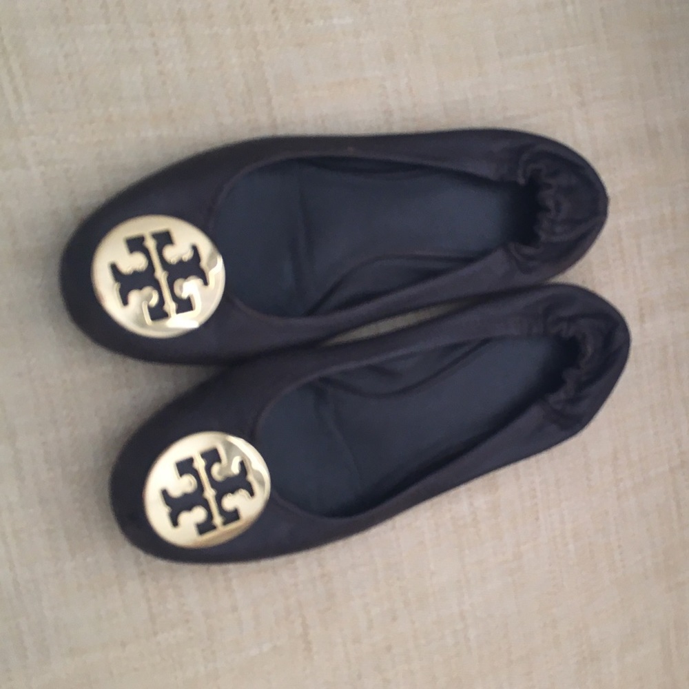 Tory Burch brown and gold flats