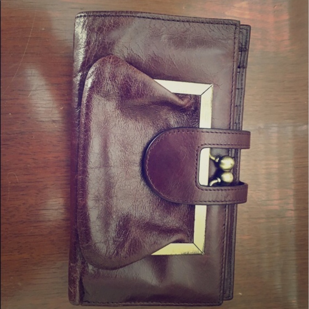 Brown leather HOBO wallet