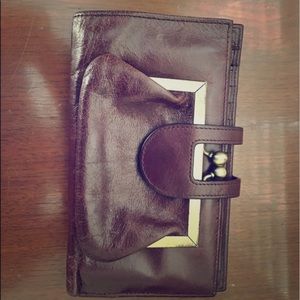 Brown leather HOBO wallet