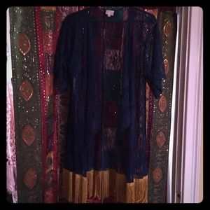 Lularoe- small NWT Monroe navy and gold