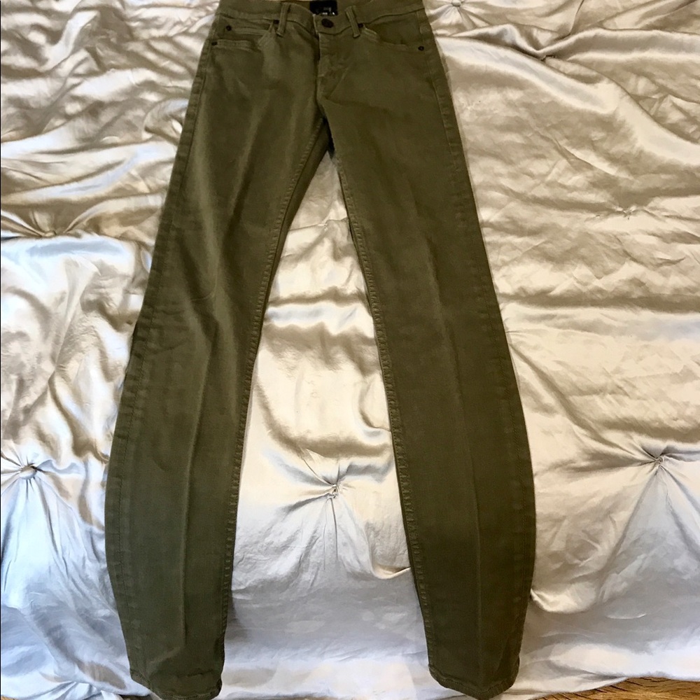 Green skinny jeans