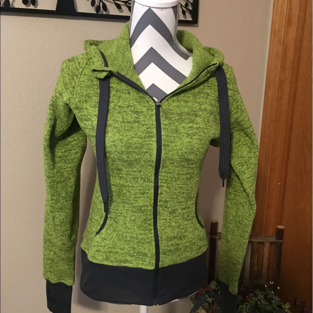 Moving Comfort Lime Green and Grey Front Zip Hoody