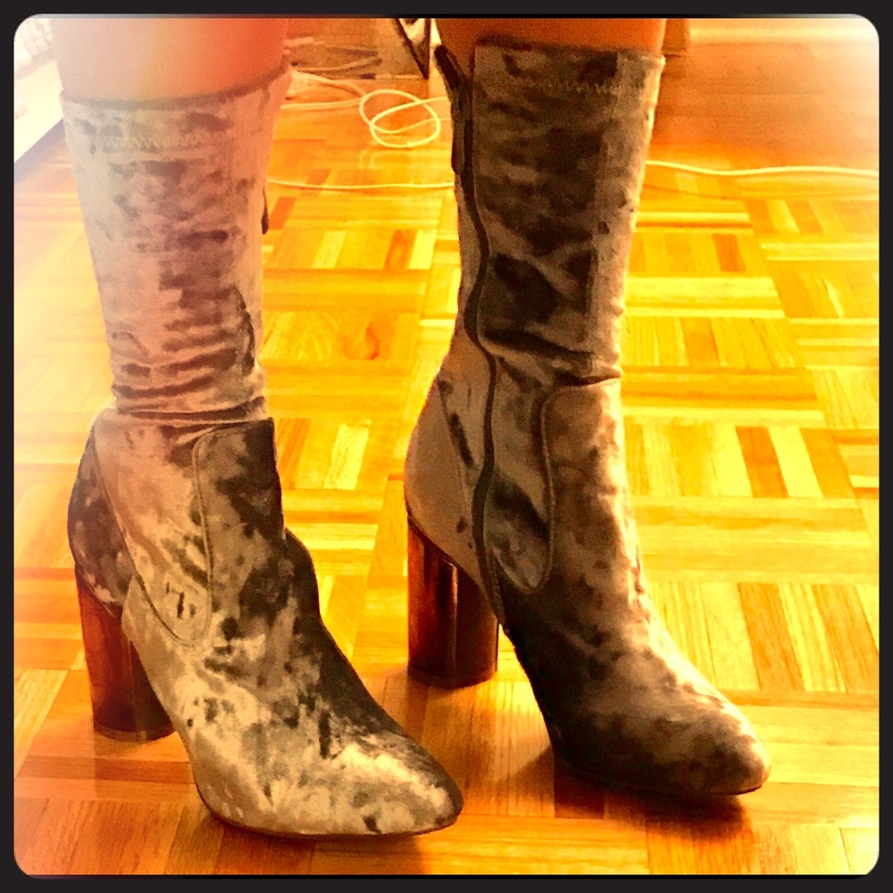 Brushed Velvet Booties